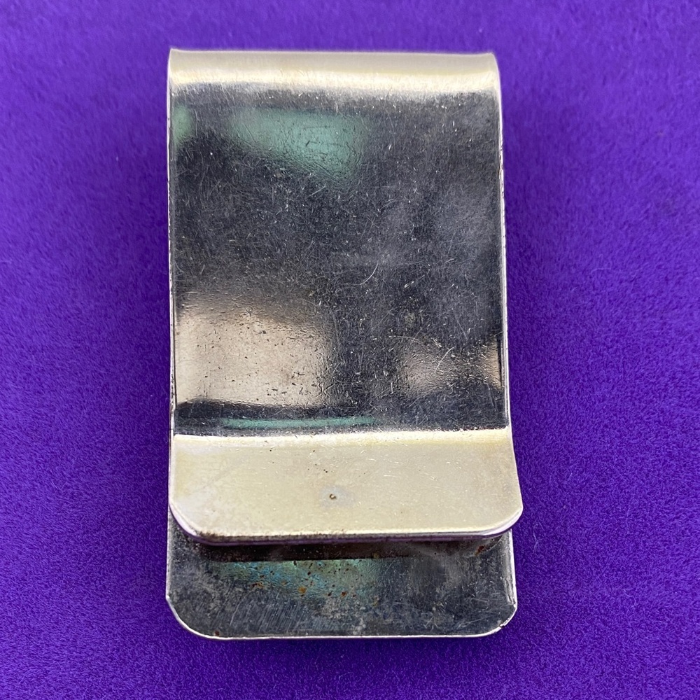 💛 Vintage Silver Tone Unicorn Money Clip | Turquoise & Coral Red Inlay | Unique - Picture 3 of 6